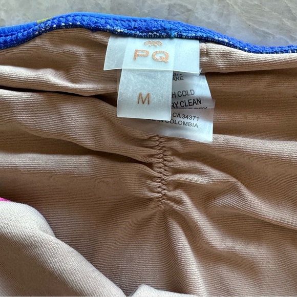 Pilyq PQ Swim Spiritual Bloom Ruched Tie Bottoms‎ Colorful Floral Print NWOT - Picture 5 of 7